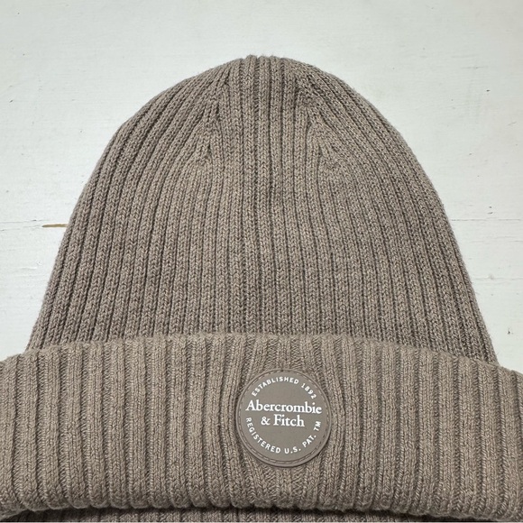 Abercrombie & Fitch beanie tan oatmeal unisex - Picture 3 of 5